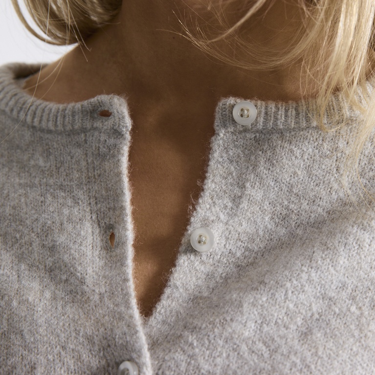 Basic knit cardigan "Audrey" Beige Melange